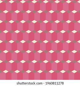 Elegant trendy vector seamless geometric pattern design of hexagons and rhombus shapes. Ornamental repeating texture background. Suitable for screen printing and textile.