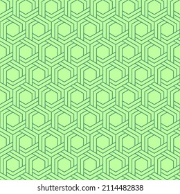Elegant trendy vector seamless geometric pattern design of abstract shapes. Ornamental repeating geometric texture background of hexagonal shapes. Suitable for screen printing and textile.
