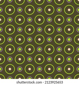 Elegant trendy vector seamless pattern design of random colorful polka dots and circles. Modern decorative repeating texture background for wallpaper, wrapping paper, printing and textile