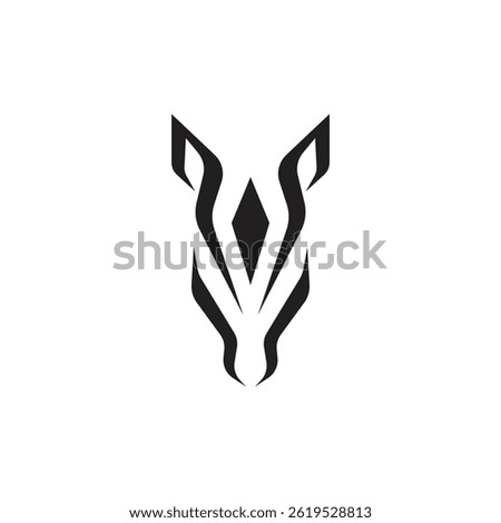 elegant tribal horse head pattern logo vector