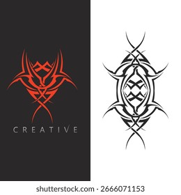 Elegant tribal pattern logo design combining modern curves and classic ethnic style