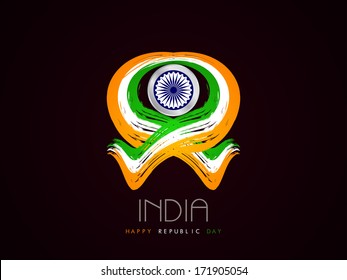 Elegant tricolor vector design element on dark brown color background. 