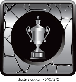 botón web de grises grises de trofeo elegante