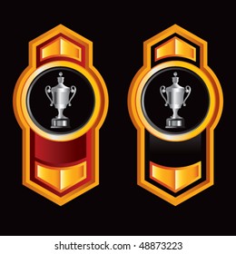 elegant trophy orange vertical arrows red and black lining