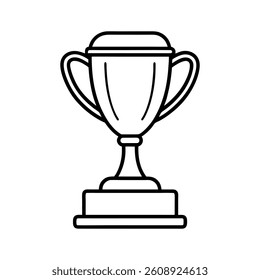 Elegant Trophy Outline Vector Illustration

