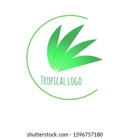 Elegant tropical logo design. Isolated white background