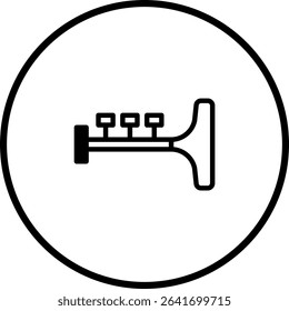 Elegant Trumpet Icon in Circular Frame, Representing Music and Culture Symbolism