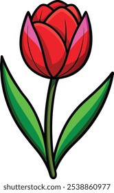 Elegant Tulip Flower Vector Illustration Reflecting the Grace of Spring Blooms