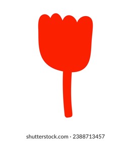 Elegant tulip illustration in a minimalist style, perfect for spring and summer designs, featuring a simple, trendy floral silhouette.