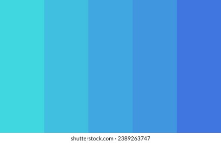 Elegant Turquoise to Blue Sky Color Palette Vector Illustration