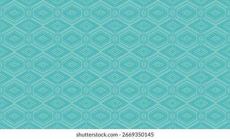 Elegant turquoise geometric seamless background with layered diamond shapes, great for textile, lifestyle products, and digital decor.