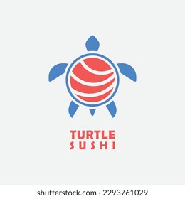 elegant turtle sushi logo icon. Vector graphics of simple flat illustration style.