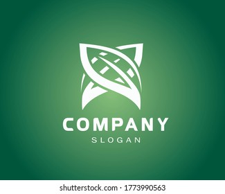 Elegante zwei Blätter Logo-Design für Gesundheitswesen oder natürliche Geschäftstätigkeit.