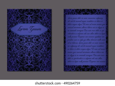 Elegant two sides of brochure. Nice hand-drawn illustration