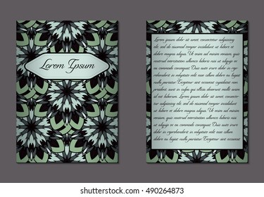 Elegant two sides of brochure. Nice hand-drawn illustration