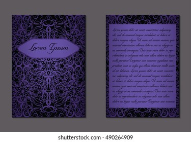 Elegant two sides of brochure. Nice hand-drawn illustration