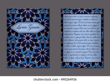 Elegant two sides of brochure. Nice hand-drawn illustration