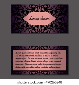 Elegant two sides of brochure. Nice hand-drawn illustration