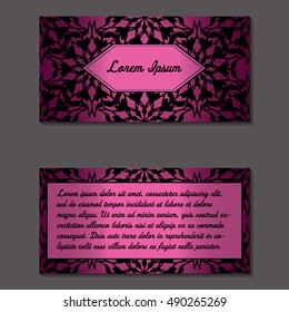 Elegant two sides of brochure. Nice hand-drawn illustration