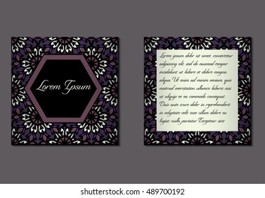 Elegant two sides of brochures. Nice hand-drawn illustration