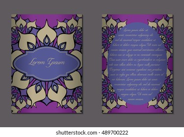 Elegant two sides of brochures. Nice hand-drawn illustration
