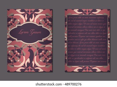 Elegant two sides of brochures. Nice hand-drawn illustration