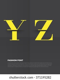 Elegant typographic alphabet in a set. Contains vibrant colors and minimal design