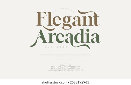 Elegant typography beauty fashion elegant minimalist serif italic fonts decorative wedding vintage retro logos. Minimal luxury font alphabet logo. Vector illustration