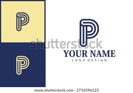 Elegant Typography P Logo with Soft Curves - Representing Refined and Trustworthy Brand. Isolated on white background.