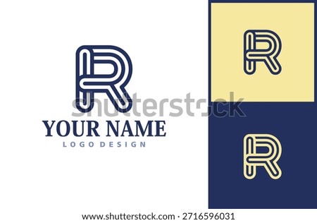 Elegant Typography R Logo with Soft Curves - Representing Refined and Trustworthy Brand. Isolated on white background.