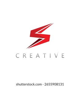 Logotipo S de tipografia elegante com linhas simples e símbolo de marca criativo