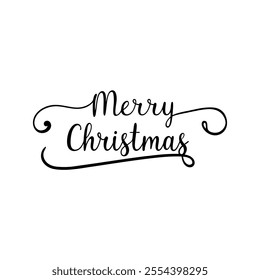 Elegant typography text design reading "Merry Christmas" in festive style, perfect for holiday projects.