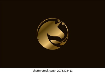 Elegant Unicorn Leaf Logo Design