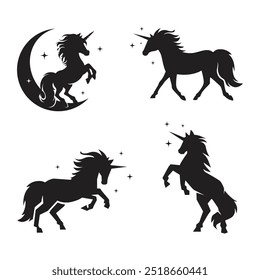 elegant unicorn silhouette, unicorn vector design