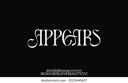 Elegante e único alfabeto exibir fonte vetor. Estilo de tipografia serif minimalista bonito