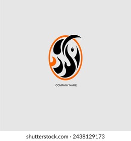 Elegante y único logotipo de conejito de Pascua