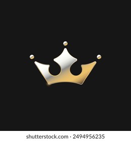 Elegant and unique gold crown logo design and icon vector