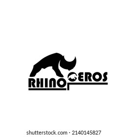 Elegant and unique rhino icon for a t-shirt design tattoo or logo that says rhinoceros with negative space 