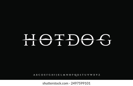 Elegant unique serif alphabet display font vector illustration