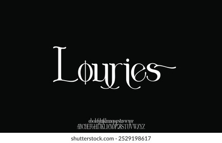Elegant unique serif alphabet display font vector illustration