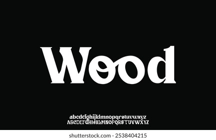 Elegant unique serif alphabet display font vector illustration