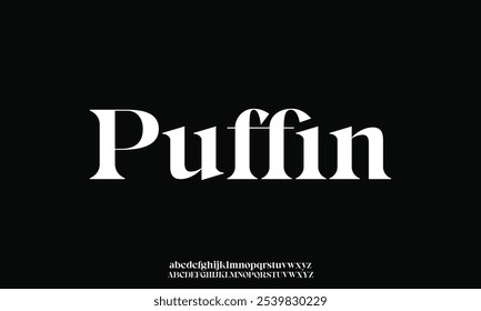 Elegant unique serif alphabet display font vector illustration