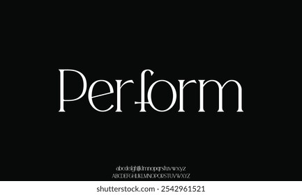 Elegant unique serif alphabet display font vector illustration
