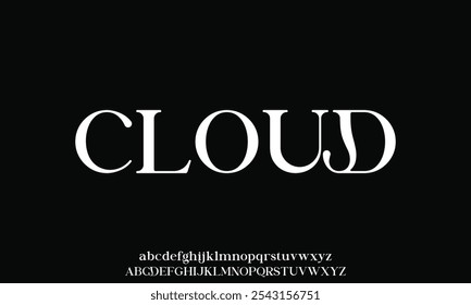 Elegant unique serif alphabet display font vector illustration