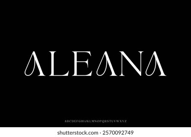 Elegant unique serif alphabet display font vector illustration for branding design