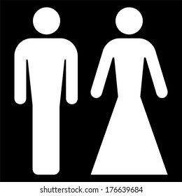 Elegant Universal Restroom Sign. Vector
