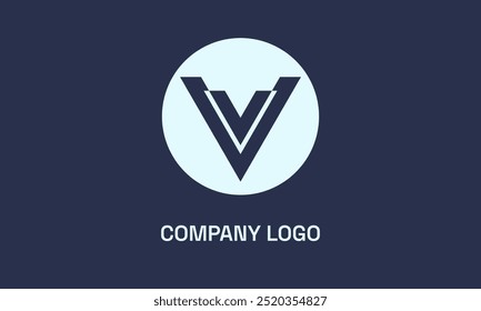 Elegant V in the circle logo beest for gaming and digital company