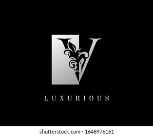 Elegant V Luxury Logo Icon Vintage Stock Vector (Royalty Free ...