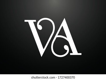 Elegant VA Initial Logo Design in White Against a Dark Background Professional Branding