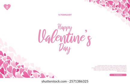 Elegant Valentine's Day background featuring soft hearts and white space, perfect for romantic designs